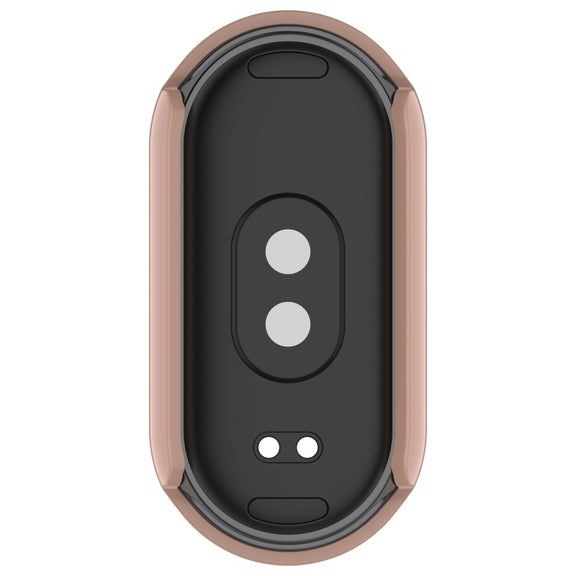 For Xiaomi Mi Band 8 PC + Tempered Film Integrated Protective Watch Case(Pink)