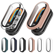For Xiaomi Mi Band 8 PC + Tempered Film Integrated Protective Watch Case(White)