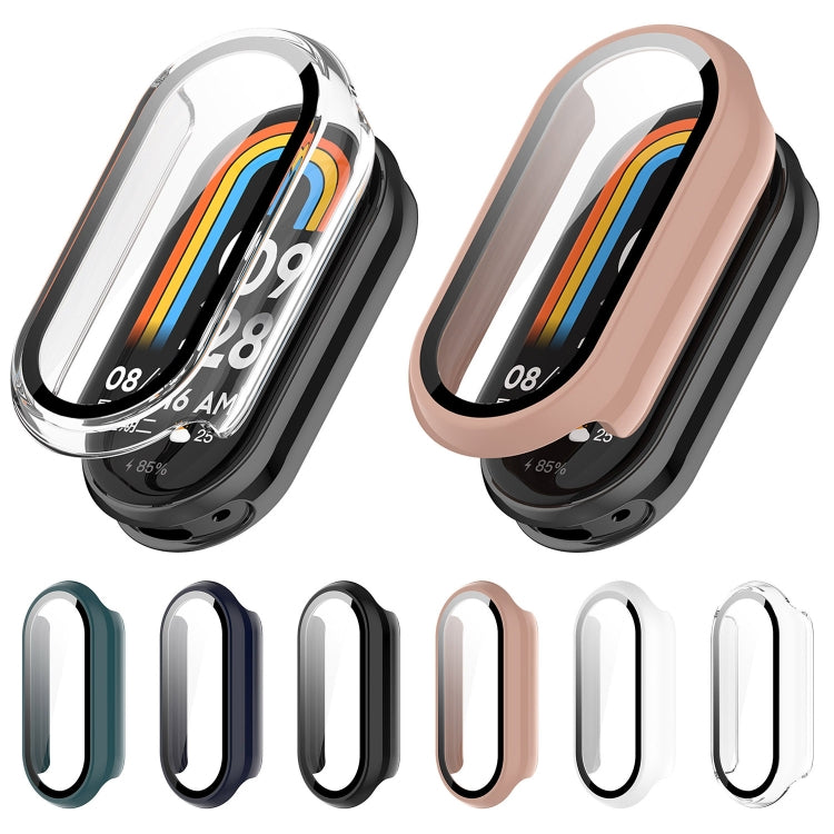 For Xiaomi Mi Band 8 PC + Tempered Film Integrated Protective Watch Case(Ink Blue)