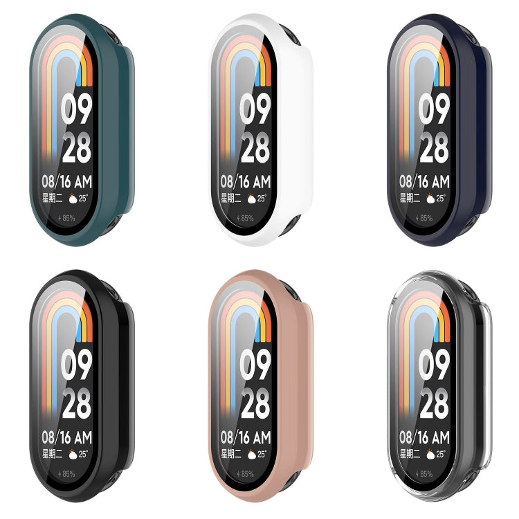 For Xiaomi Mi Band 8 / 9 Ceramic / 10 Ceramic Tempered Film Integrated PC Protective Watch Cover(Black)