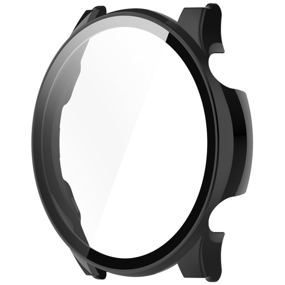 For Xiaomi Haylou RT3 / Solar Plus LS16 PC + Tempered Film Integrated Watch Protective Case(Black)