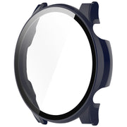 For Xiaomi Haylou RT3 / Solar Plus LS16 PC + Tempered Film Integrated Watch Protective Case(Ink Blue)
