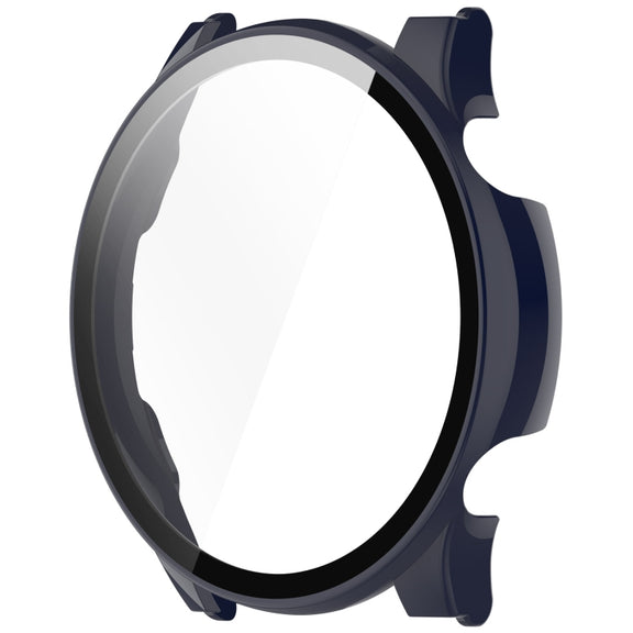 For Xiaomi Haylou RT3 / Solar Plus LS16 PC + Tempered Film Integrated Watch Protective Case(Ink Blue)