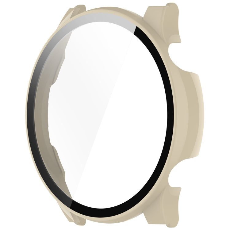 For Xiaomi Haylou RT3 / Solar Plus LS16 PC + Tempered Film Integrated Watch Protective Case(Ivory White)