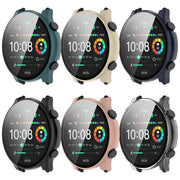 For Xiaomi Haylou RT3 / Solar Plus LS16 PC + Tempered Film Integrated Watch Protective Case(Black)