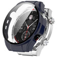 For Xiaomi Haylou Watch R8 PC + Tempered Film Integrated Watch Protective Case(Ink Blue) - Watch Cases by PMC TechLife | Online Shopping South Africa | PMC TechLife
