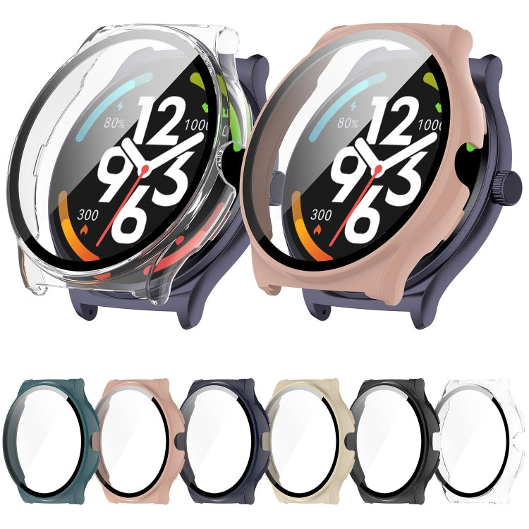 For Xiaomi Haylou Solar Lite R001 PC + Tempered Film Integrated Watch Protective Case(Ivory White)
