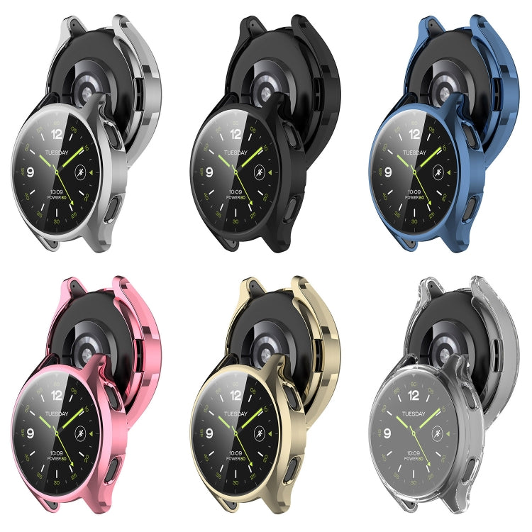 For Xiaomi Watch 2 Full Coverage TPU Electroplated Watch Protective Case(Blue)