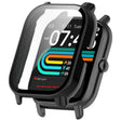 For P66 / P66D / P66ED 1.85 inch Watch PC + Tempered Film Integrated Watch Protective Case(Black) - Watch Case by PMC TechLife | Online Shopping South Africa | PMC TechLife