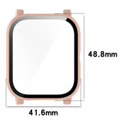 For P66 / P66D / P66ED 1.85 inch Watch PC + Tempered Film Integrated Watch Protective Case(Black)