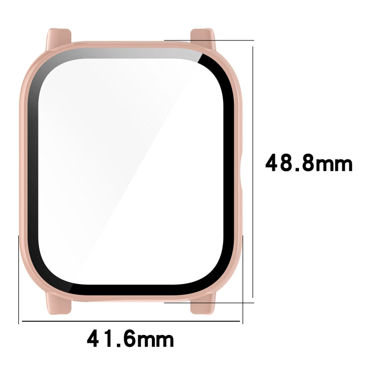 For P66 / P66D / P66ED 1.85 inch Watch PC + Tempered Film Integrated Watch Protective Case(Black)