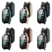 For P66 / P66D / P66ED 1.85 inch Watch PC + Tempered Film Integrated Watch Protective Case(Black)