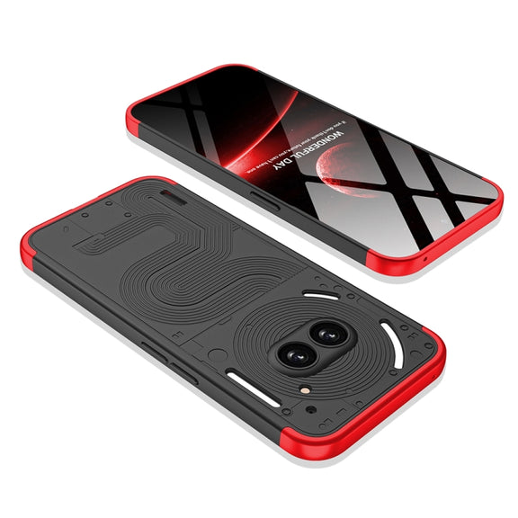 For Nothing Phone 2a GKK Three Stage Splicing Full Coverage PC Phone Case(Black Red)
