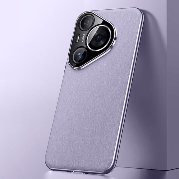 For Huawei Pura 70 Pro / 70 Pro+ Plain Leather Series Shockproof Phone Case(Purple)