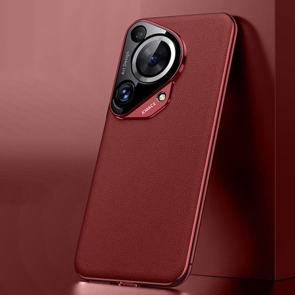 For Huawei Pura 70 Ultra Plain Leather Series Shockproof Phone Case(Red)