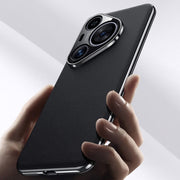 For Huawei Pura 70 Pro / 70 Pro+ Plain Leather Series Shockproof Phone Case(Black)
