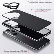 For Huawei Pura 70 Pro / 70 Pro+ Plain Leather Series Shockproof Phone Case(Black)