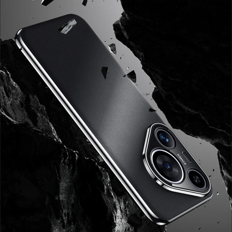 For Huawei Pura 70 Pro / 70 Pro+ Plain Leather Series Shockproof Phone Case(Black)