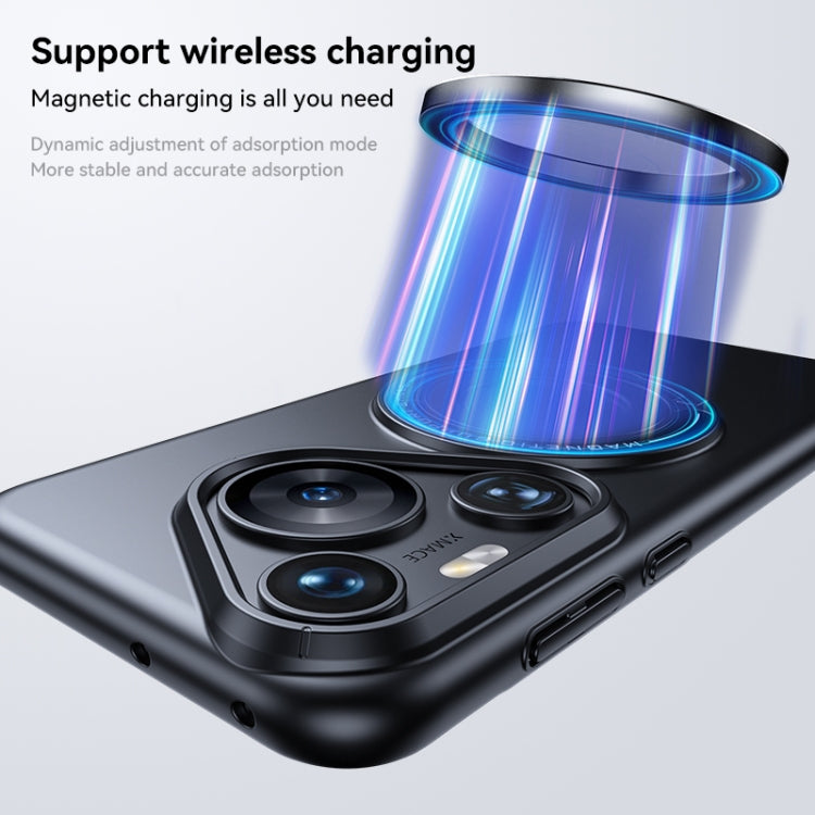 For Huawei Pura 70 Frosted MagSafe Magnetic Ring Holder PC Phone Case(Blue)