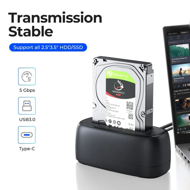 ORICO DD18C3 Single Bay 2.5 & 3.5 inch SATA Drive Docking Station, Plug Type:AU Plug