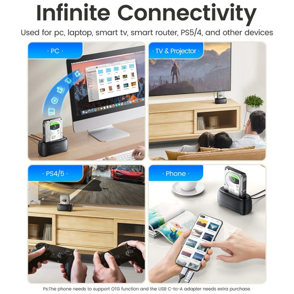 ORICO DD18C3 Single Bay 2.5 & 3.5 inch SATA Drive Docking Station, Plug Type:AU Plug