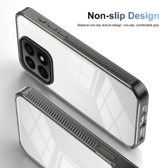 For Honor X8b 2.5mm Anti-slip Clear Acrylic Hybrid TPU Phone Case(Black)