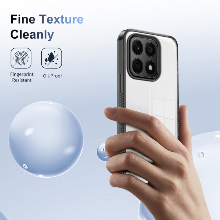 For Honor X8b 2.5mm Anti-slip Clear Acrylic Hybrid TPU Phone Case(Black)