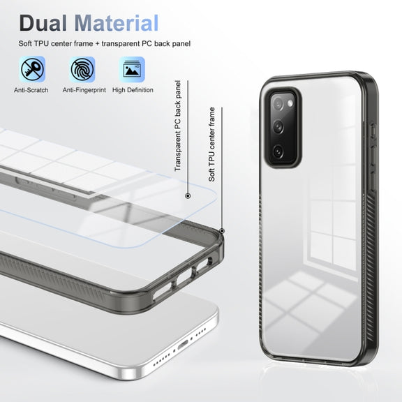 For Samsung Galaxy S20 FE 5G 2.5mm Anti-slip Clear Acrylic Hybrid TPU Phone Case(Black)