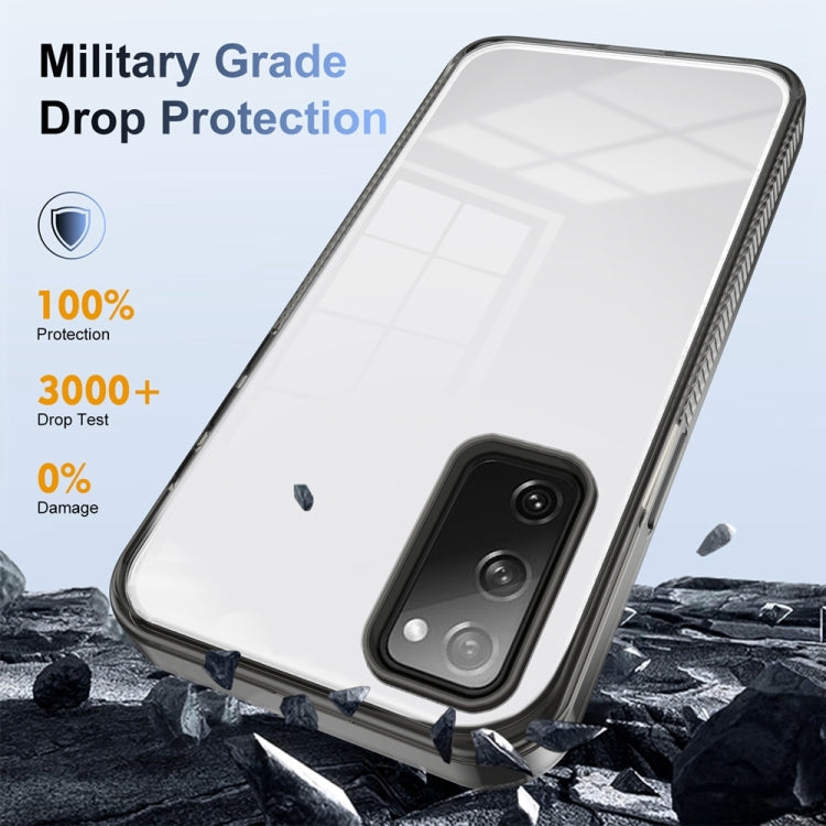 For Samsung Galaxy S20 FE 5G 2.5mm Anti-slip Clear Acrylic Hybrid TPU Phone Case(Black)