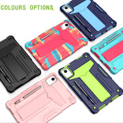 For Lenovo Tab M11/ Xiaoxin Pad 11 2024 T Holder Robot Silicone Hybrid PC Tablet Case(Camouflage Rose Red)
