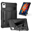 For Lenovo Tab M11/ Xiaoxin Pad 11 2024 T Holder Robot Silicone Hybrid PC Tablet Case(Black) - Lenovo by PMC Jewellery | Online Shopping South Africa | PMC Jewellery | Buy Now Pay Later Mobicred