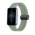 For Honor Band 9 Magnetic Folding Black Buckle Silicone Watch Band(Grey Green) - Watch Bands by PMC TechLife | Online Shopping South Africa | PMC TechLife