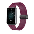 For Honor Band 9 Magnetic Folding Black Buckle Silicone Watch Band(Wine Red) - Watch Bands by PMC TechLife | Online Shopping South Africa | PMC TechLife