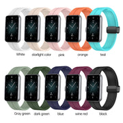 For Honor Band 9 Magnetic Folding Black Buckle Silicone Watch Band(Blue)