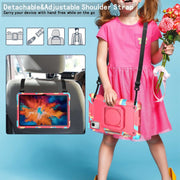 For Lenovo Tab M11/ Xiaoxin Pad 11 2024 Handle Robot Silicone Hybrid PC Tablet Case(Camouflage Rose Red)