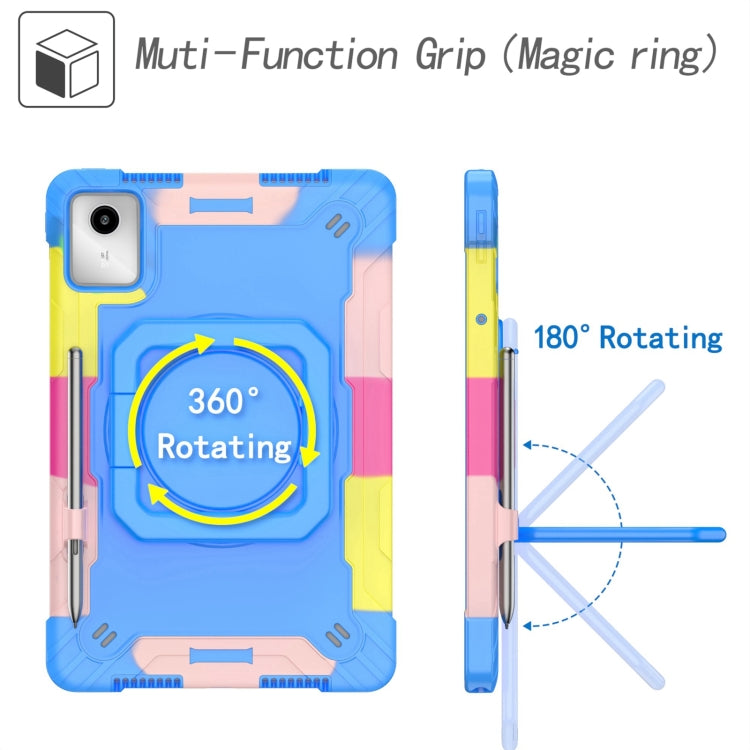For Lenovo Tab M11/ Xiaoxin Pad 11 2024 Handle Robot Silicone Hybrid PC Tablet Case(Camouflage Blue)