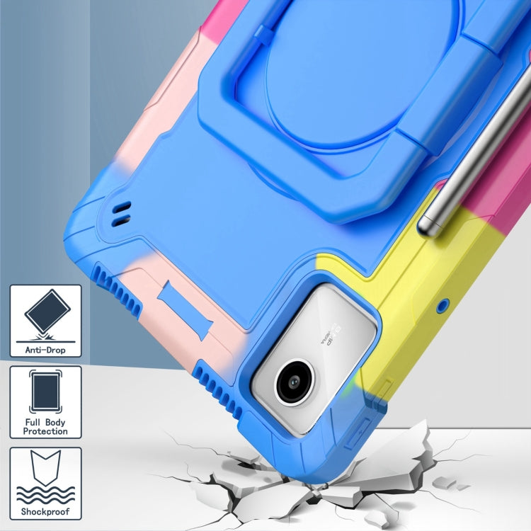 For Lenovo Tab M11/ Xiaoxin Pad 11 2024 Handle Robot Silicone Hybrid PC Tablet Case(Camouflage Blue)