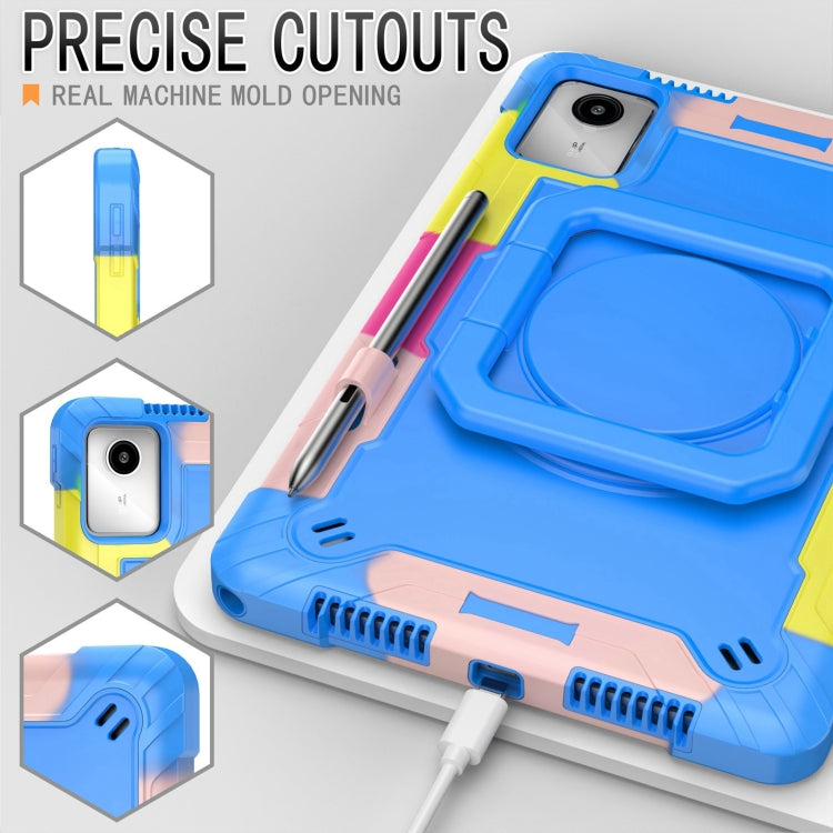 For Lenovo Tab M11/ Xiaoxin Pad 11 2024 Handle Robot Silicone Hybrid PC Tablet Case(Camouflage Blue)