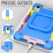 For Lenovo Tab M11/ Xiaoxin Pad 11 2024 Handle Robot Silicone Hybrid PC Tablet Case(Camouflage Blue)