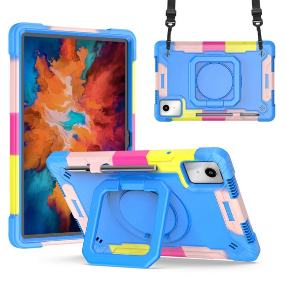 For Lenovo Tab M11/ Xiaoxin Pad 11 2024 Handle Robot Silicone Hybrid PC Tablet Case(Camouflage Blue)