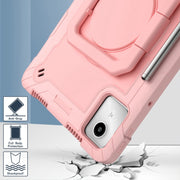 For Lenovo Tab M11/ Xiaoxin Pad 11 2024 Handle Robot Silicone Hybrid PC Tablet Case(Rose Gold)