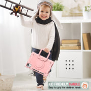 For Lenovo Tab M11/ Xiaoxin Pad 11 2024 Handle Robot Silicone Hybrid PC Tablet Case(Rose Gold)