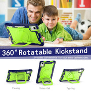 For Lenovo Tab M11/ Xiaoxin Pad 11 2024 Handle Robot Silicone Hybrid PC Tablet Case(Navy Yellow Green)
