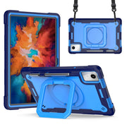 For Lenovo Tab M11/ Xiaoxin Pad 11 2024 Handle Robot Silicone Hybrid PC Tablet Case(Navy Blue Blue)