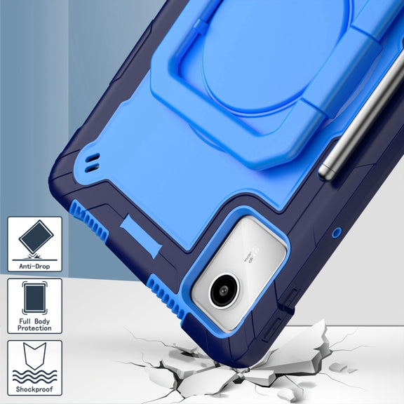 For Lenovo Tab M11/ Xiaoxin Pad 11 2024 Handle Robot Silicone Hybrid PC Tablet Case(Navy Blue Blue)