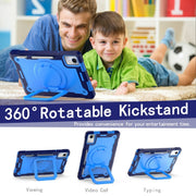 For Lenovo Tab M11/ Xiaoxin Pad 11 2024 Handle Robot Silicone Hybrid PC Tablet Case(Navy Blue Blue)
