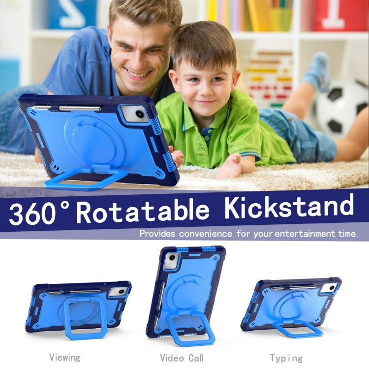 For Lenovo Tab M11/ Xiaoxin Pad 11 2024 Handle Robot Silicone Hybrid PC Tablet Case(Navy Blue Blue)