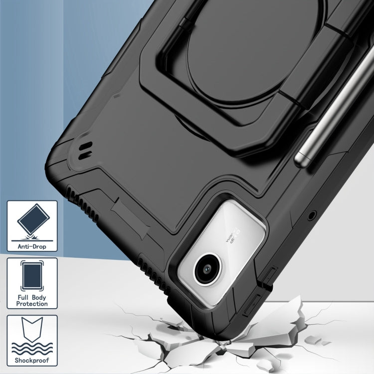 For Lenovo Tab M11/ Xiaoxin Pad 11 2024 Handle Robot Silicone Hybrid PC Tablet Case(Black)