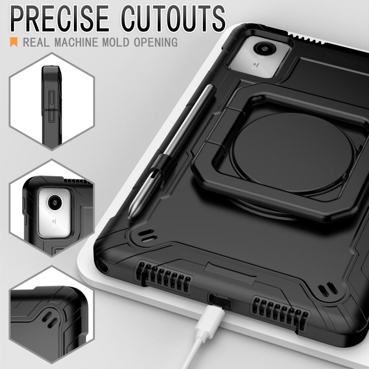 For Lenovo Tab M11/ Xiaoxin Pad 11 2024 Handle Robot Silicone Hybrid PC Tablet Case(Black)