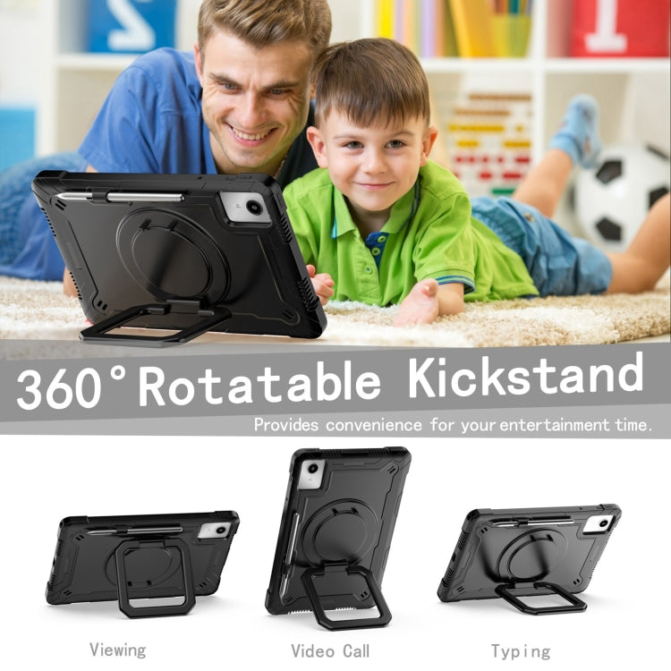 For Lenovo Tab M11/ Xiaoxin Pad 11 2024 Handle Robot Silicone Hybrid PC Tablet Case(Black)